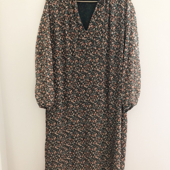 Mango floral print accordion pleat dress - 2 - Picture 3 of 6